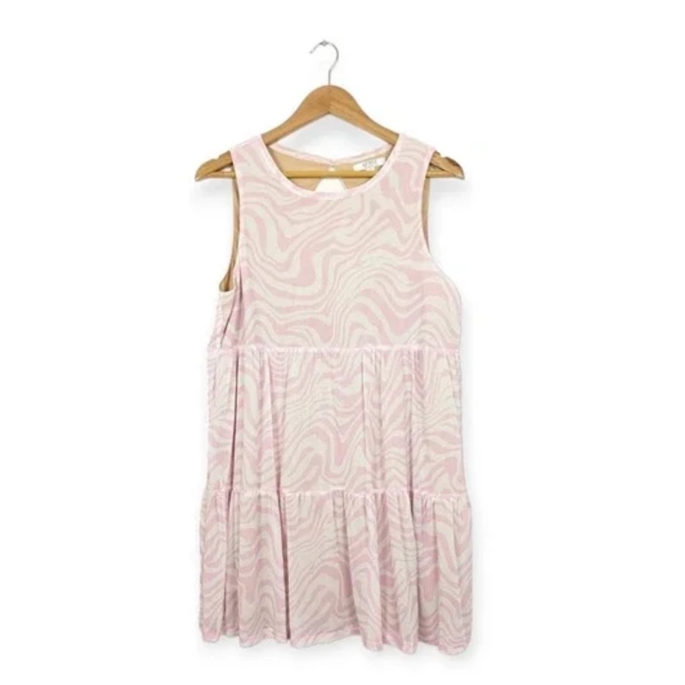 AFRM Pink & White Swirl Print Sleeveless Mini Dress